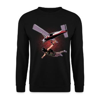 Skydiving Parachutists Parachute - Unisex Sweatshirt - black - Front - Alina (178cm) & Michal (187cm)