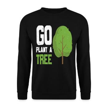 Go Plant A Tree Forest Quotes - Unisex Sweatshirt - black - Front - Alina (178cm) & Michal (187cm)