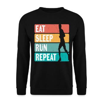 Manger Dormir Courir Répéter Les coureurs Motivation - Sweat-shirt Unisexe - noir - Devant - Alina (178cm) & Michal (187cm)