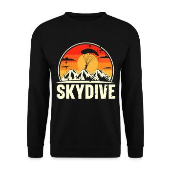 Skydiving Parachutists Parachute - Unisex Sweatshirt - black - Front - Alina (178cm) & Michal (187cm)