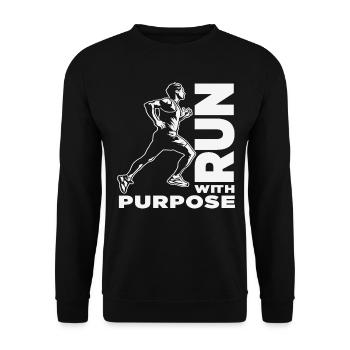 Run With Purpose Aim Quotes - Unisex Sweatshirt - black - Front - Alina (178cm) & Michal (187cm)