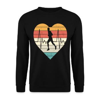 Laufendes Logo Retro - Unisex Pullover - Schwarz - Vorne - Alina (178cm) & Michal (187cm)