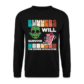 Les coureurs survivront au zombie Apocalypse Zombie - Sweat-shirt Unisexe - noir - Devant - Alina (178cm) & Michal (187cm)