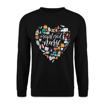 Registered Nurse Nursing Quotes - Unisex Sweatshirt - black - Front - Alina (178cm) & Michal (187cm)