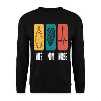 Wife Mom Nurse Empowering Quotes - Unisex Sweatshirt - black - Front - Alina (178cm) & Michal (187cm)