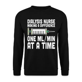 Dialysis Nurse Making A Difference One Ml/min At - Unisex Sweatshirt - black - Front - Alina (178cm) & Michal (187cm)