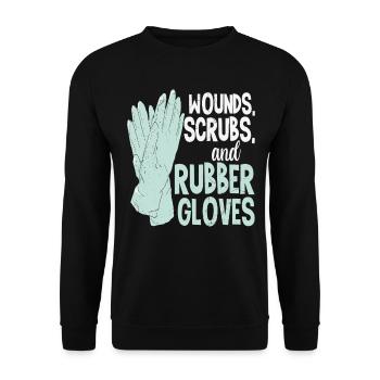 Wunden, Peelings und Gummihandschuhe Ärzte Vintage - Unisex Pullover - Schwarz - Vorne - Alina (178cm) & Michal (187cm)