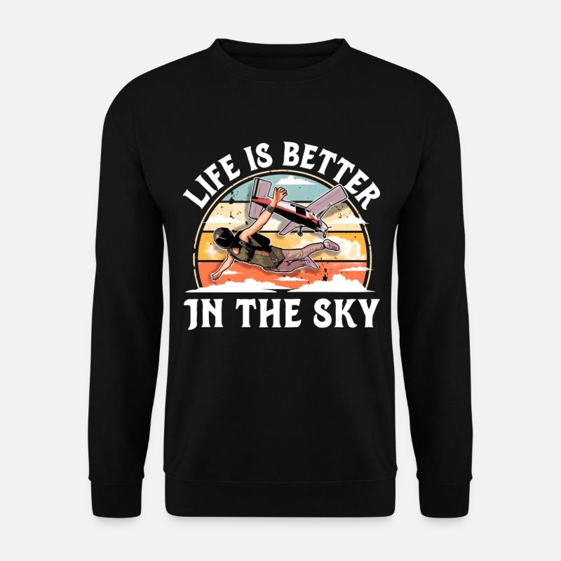 Skydiving Parachutists Parachute - Unisex Sweatshirt - black