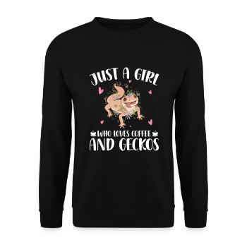 Gecko Liebhaber - Unisex Pullover - Schwarz - Vorne - Alina (178cm) & Michal (187cm)