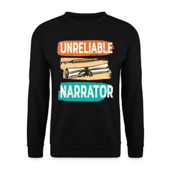 Narrateur peu fiable Écrivant des citations - Sweat-shirt Unisexe - noir - Devant - Alina (178cm) & Michal (187cm)
