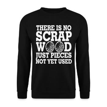 Es gibt kein Altholz, nur Stücke, die noch nicht verwendet wurden - Unisex Pullover - Schwarz - Vorne - Alina (178cm) & Michal (187cm)