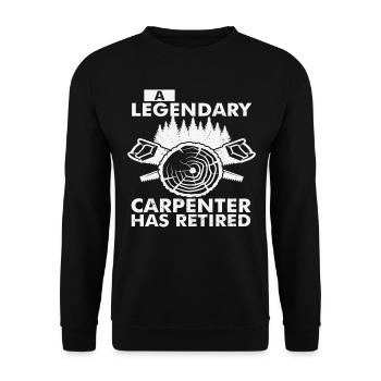 Un charpentier légendaire a pris sa retraite - Sweat-shirt Unisexe - noir - Devant - Alina (178cm) & Michal (187cm)