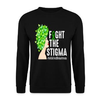 Lutter contre la stigmatisation Sensibilisation à la santé mentale - Sweat-shirt Unisexe - noir - Devant - Alina (178cm) & Michal (187cm)