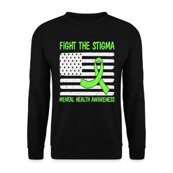 Combattre la stigmatisation Sensibilisation à la santé mentale Drapeau des États-Unis - Sweat-shirt Unisexe - noir - Devant - Alina (178cm) & Michal (187cm)