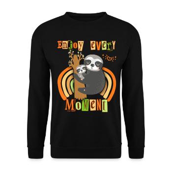 Sloth Sloth, Mama Sloth, Saying Mother's Day - Unisex Sweatshirt - black - Front - Alina (178cm) & Michal (187cm)