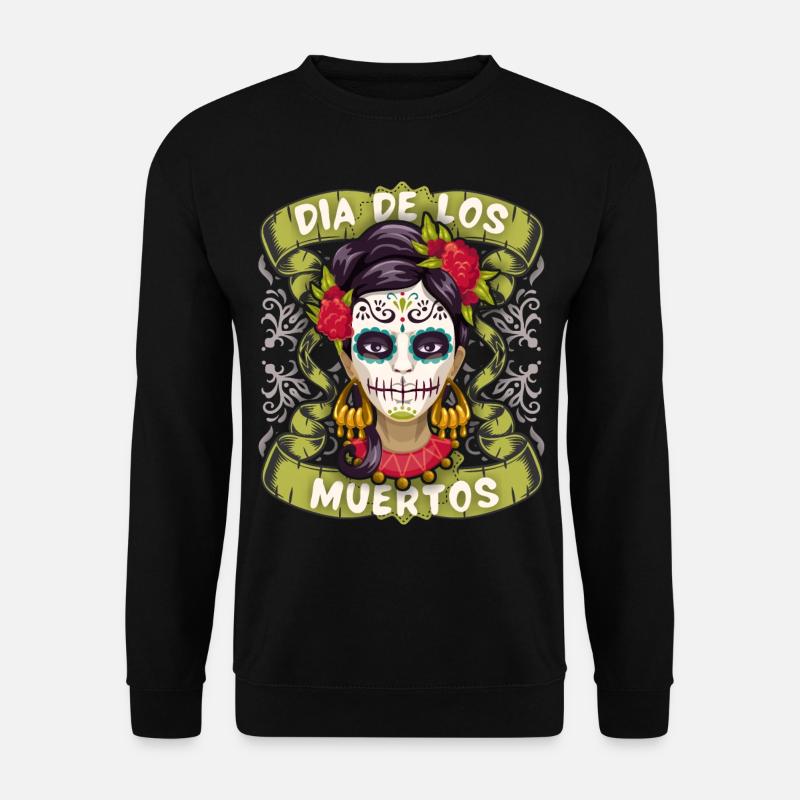 Dia-de-los-Muertos, Mexiko Vintage-sugar-skull - Unisex Pullover - Schwarz