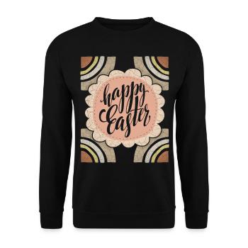 Vintage Pâques Joyeuses Pâques Dicton Calligraphie - Sweat-shirt Unisexe - noir - Devant - Alina (178cm) & Michal (187cm)