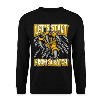 Klaue, Dinosaurier Kralle lustiger Spruch, Pun - Unisex Pullover - Schwarz - Vorne - Alina (178cm) & Michal (187cm)