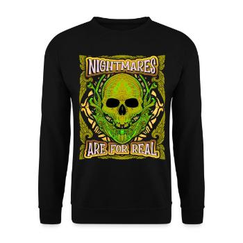 Japan Skull, Horror Skull, Asia Skull - Unisex Sweatshirt - black - Front - Alina (178cm) & Michal (187cm)