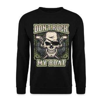 Lachender Totenkopf, Totenschädel, Piraten Skull - Unisex Pullover - Schwarz - Vorne - Alina (178cm) & Michal (187cm)