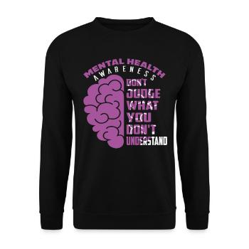 Bewusstsein für psychische Gesundheit Beurteilen Sie nicht, was Sie - Unisex Pullover - Schwarz - Vorne - Alina (178cm) & Michal (187cm)