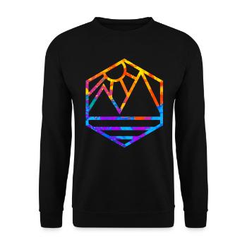 Mountain Mountains Logo Design Mountaineer Gift - Sweat-shirt Unisexe - noir - Devant - Alina (178cm) & Michal (187cm)