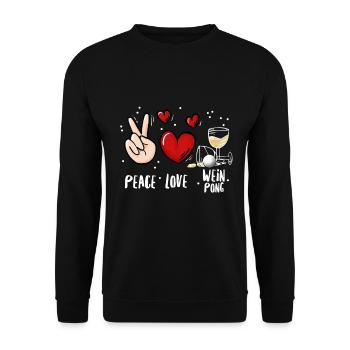 Wine Pong Drinking Game - Unisex Sweatshirt - black - Front - Alina (178cm) & Michal (187cm)
