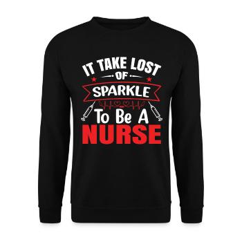Il faut beaucoup d’éclat pour être infirmière infirmière - Sweat-shirt Unisexe - noir - Devant - Alina (178cm) & Michal (187cm)