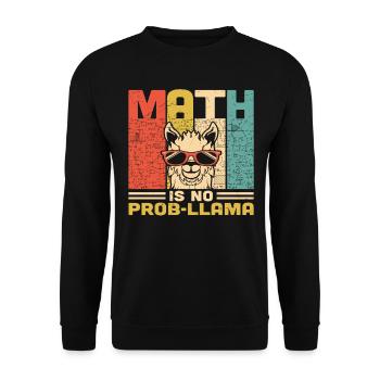 Mathe ist kein Prob-Lama - Unisex Pullover - Schwarz - Vorne - Alina (178cm) & Michal (187cm)