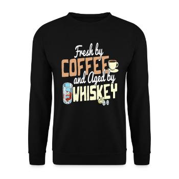 Fresh By Coffee And Aged By Whiskey Coffee And - Unisex Sweatshirt - black - Front - Alina (178cm) & Michal (187cm)