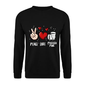 Prosecco Pong Drinking Game - Unisex Sweatshirt - black - Front - Alina (178cm) & Michal (187cm)