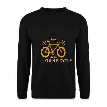 Recyclez et utilisez la protection de la terre de votre vélo - Sweat-shirt Unisexe - noir - Devant - Alina (178cm) & Michal (187cm)