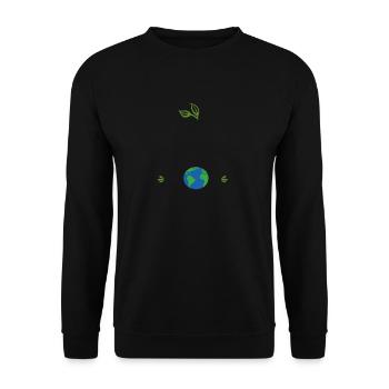 Make Everyday An Earth Day - Unisex Sweatshirt - black - Front - Alina (178cm) & Michal (187cm)