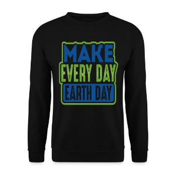 Make Everyday Earth Day - Unisex Sweatshirt - black - Front - Alina (178cm) & Michal (187cm)