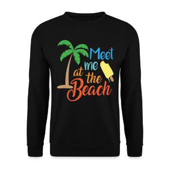 Rencontrez-moi à la plage Citations - Sweat-shirt Unisexe - noir - Devant - Alina (178cm) & Michal (187cm)