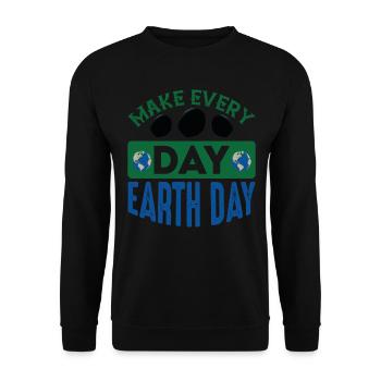 Make Everyday Earth Day - Unisex Sweatshirt - black - Front - Alina (178cm) & Michal (187cm)
