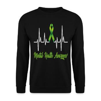 Sensibilisation à la santé mentale - Sweat-shirt Unisexe - noir - Devant - Alina (178cm) & Michal (187cm)