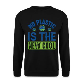 No Plastic Is The Cool Sea Protection Support - Unisex Sweatshirt - black - Front - Alina (178cm) & Michal (187cm)