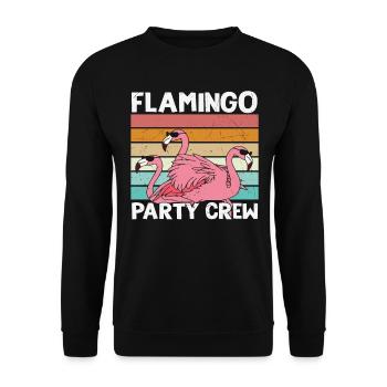 Flamingo Party Crew Flamingo Citations - Sweat-shirt Unisexe - noir - Devant - Alina (178cm) & Michal (187cm)
