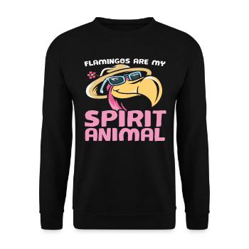 Flamingos sind mein Geisttier - Unisex Pullover - Schwarz - Vorne - Alina (178cm) & Michal (187cm)