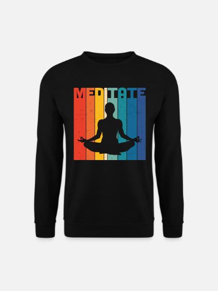 Meditate Retro - Unisex Sweatshirt - black