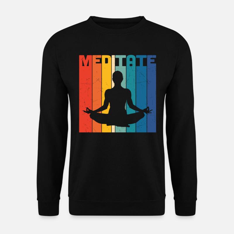 Meditate Retro - Unisex Sweatshirt - black