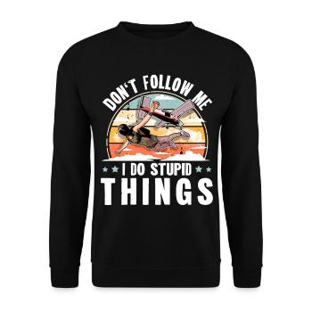 Skydiving Parachuting Parachute - Unisex Sweatshirt - black - Front - Alina (178cm) & Michal (187cm)
