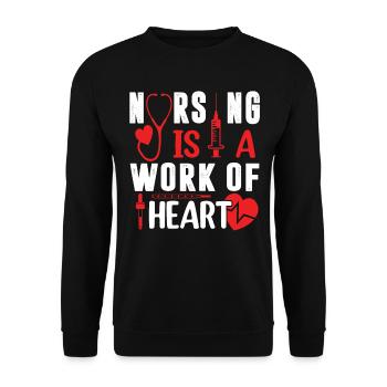 Les soins infirmiers sont une œuvre de soins infirmiers cardiaques Citations - Sweat-shirt Unisexe - noir - Devant - Alina (178cm) & Michal (187cm)