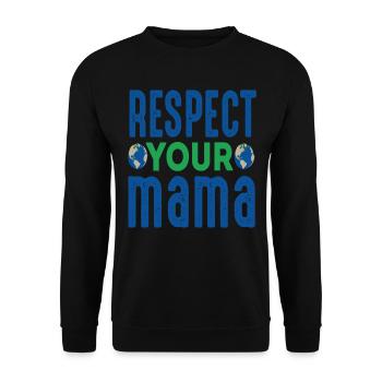 Respect Your Mama Earth Protection Support - Unisex Sweatshirt - black - Front - Alina (178cm) & Michal (187cm)