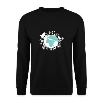Sauvegardez notre support de protection de la terre à domicile - Sweat-shirt Unisexe - noir - Devant - Alina (178cm) & Michal (187cm)