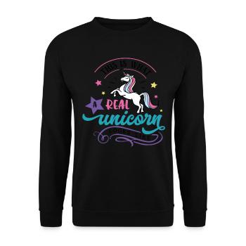 This Is What Real Unicorns Look Like Coloured - Unisex Sweatshirt - black - Front - Alina (178cm) & Michal (187cm)