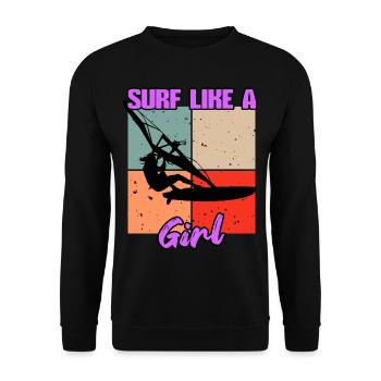 Windsurfing Windsurfer Windsurfing Women Gift - Sweat-shirt Unisexe - noir - Devant - Alina (178cm) & Michal (187cm)