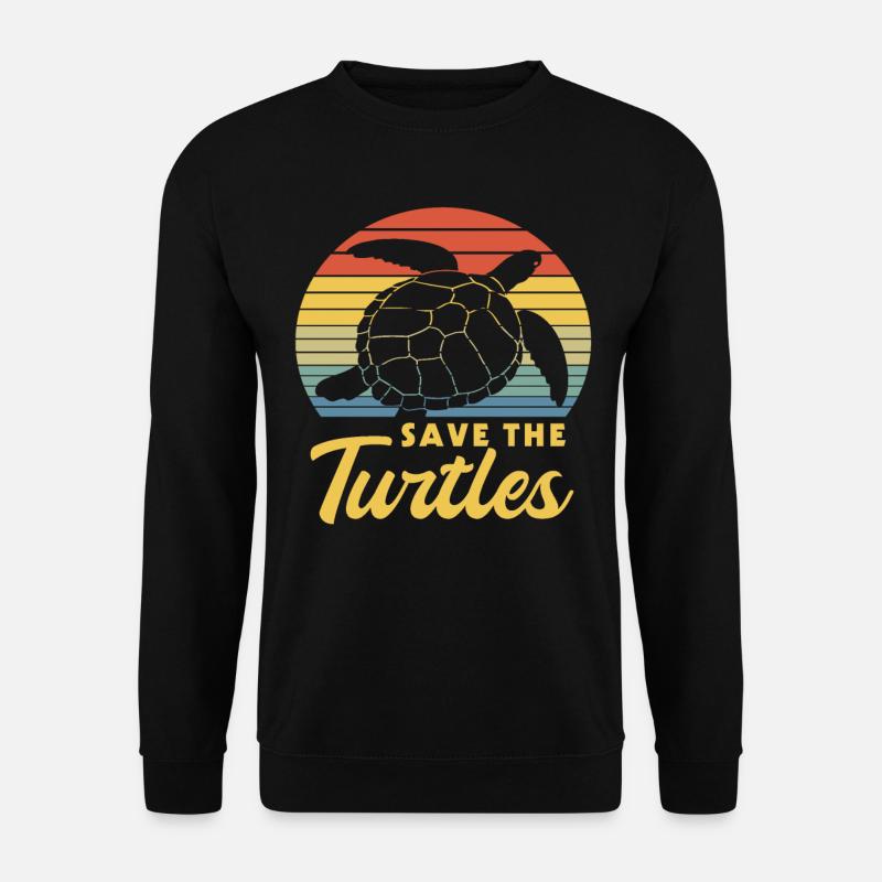 Save The Turtles Retro - Unisex Sweatshirt - black