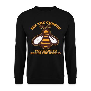 Bee The Change You Want To See In The World - Unisex Sweatshirt - black - Front - Alina (178cm) & Michal (187cm)